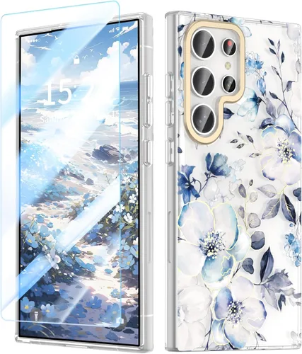 Vista 12 de MILPROX Funda para Samsung Galaxy S25 - Cubierta Slim Fit Floral S-25, Elegante Diseño de Flores Femenino, Carcasa Protectora Linda Ultra-Delgada