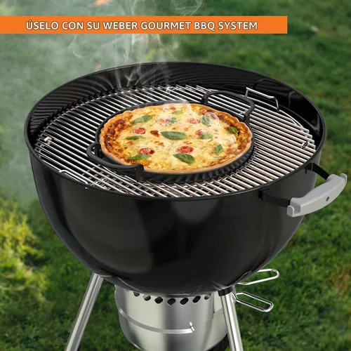 Vista 4 de onlyfire Plancha de hierro fundido con asas para el sistema Weber Gourmet