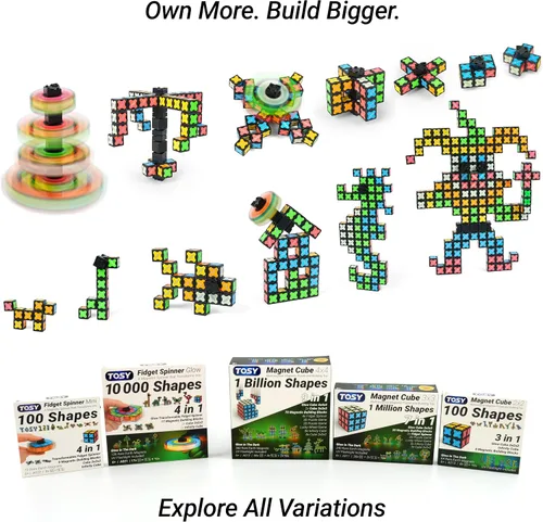 Vista 9 de TOSY Magnet Cube 2x2 - 8 Bloques, Juguete 2 en 1: Cubo de Rompecabezas 2x2x2 y Cubo Infinito Personalizable, Luminoso, Regalo para Relleno de Medias