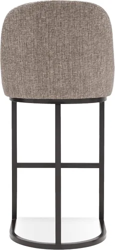 Vista 65 de Leick Home 214536 Barrelback Silla de comedor con base de metal, juego de 2, para comedor, asiento moderno de lino negro y base de metal dorado