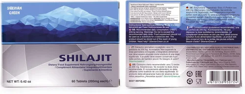 Vista 9 de Shilajit natural en tabletas, 2 paquetes de 60 tabletas (total 120 tabletas) etiqueta Golden Shilajit