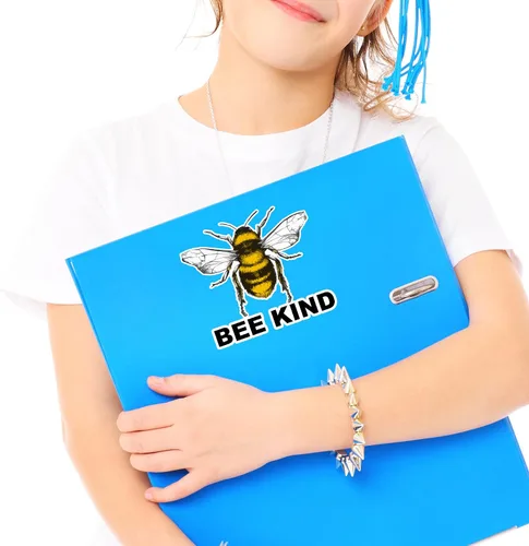 Vista 2 de Bee Kind - Calcomanía adhesiva para coche, portátil, 5.5 x 5 pulgadas (color)