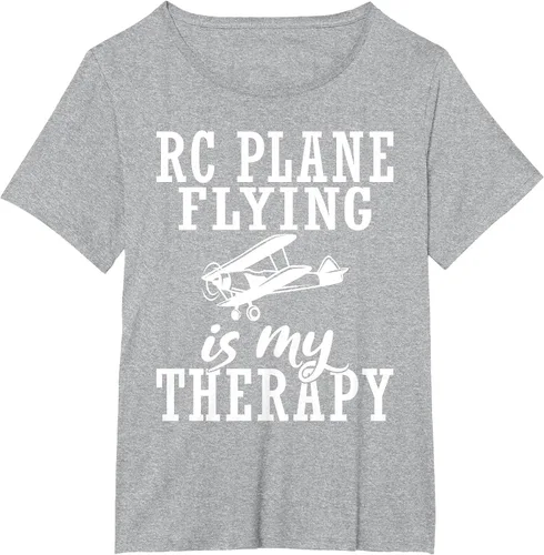 Vista 10 de RC Plane Flying is My Therapy RC Plane T-Shirt Asphalt Grey