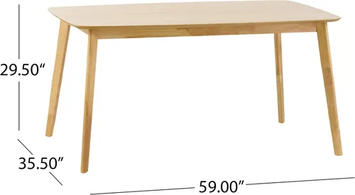 Vista 3 de Christopher Knight Home Mesa de comedor de madera Nyala, acabado de roble natural
