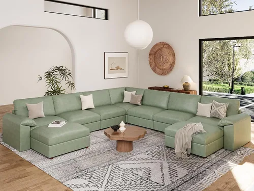Vista 87 de EASE MOOSE Sofá modular seccional, sofá en forma de U para sala de estar Beige