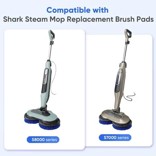 Vista 2 de Upgraded Steam Mop Pad Replacement Brush Heads for Shark Steam & Scrub Mop Blue