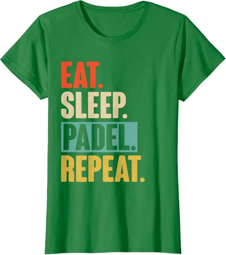 Vista 38 de Eat Sleep Padel Repeat - Camiseta de pádel retro vintage, Negro