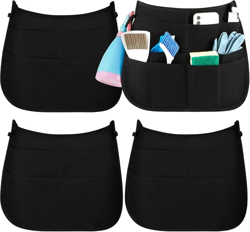 Vista 9 de Panitay 9 Pocket Professional Cleaning Apron for Housekeeping with Adjustable Belt Waitress Server Apron for Adults