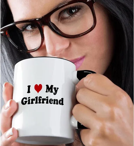 Vista 2 de 3dRose Taza negra de dos tonos con texto en inglés "I Love My Girl