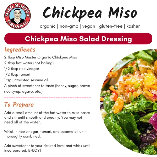 Vista 6 de Miso Master Miso orgánico de garbanzos, sin soja, sin gluten, orgánico, sin OMG, vegano, kosher, pasta de miso blanca vegana, tubo de 16 onzas