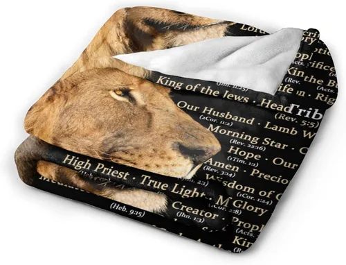 Vista 5 de Manta de regalo religioso con nombres de Cristo, manta cristiana, suave, ligera, acogedora y cálida para mujeres y hombres, regalo - 60 x 50 pulgadas