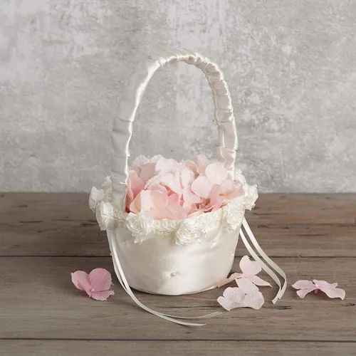 Vista 5 de Simplicity 5073062010 Cesta Pequeña de Niña de las Flores para Bodas y Otras Celebraciones, 3.5'' An x 5'' L x 7.5'' Al, Blanco Marfil