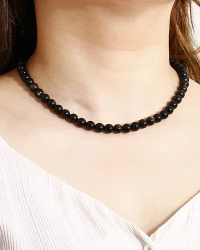 Vista 3 de Jewever - Gargantilla de piedras preciosas para mujeres y hombres cristales y piedras curativas cuentas de equilibrio de cristal para meditación