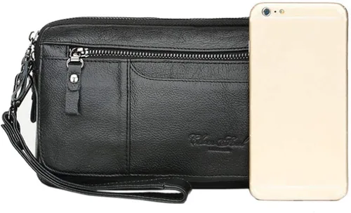 Vista 6 de Hebetag Cartera de cuero para hombre organizador de muñeca