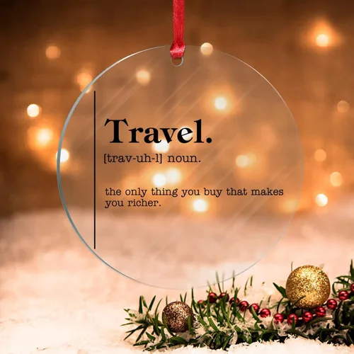 Vista 14 de Home Noun Definition Regalo de vacaciones Adorno acrílico para árbol de Navidad Definición divertida Adornos colgantes para árbol de Navidad Hogar