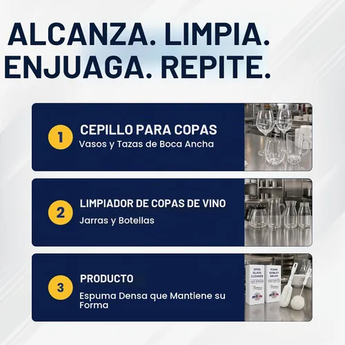 Vista 5 de Juego de 2 Cepillos de Limpieza de Copas de Vino de Cristal y Copa de Vidrio - Cepillos de Copa de Vino de Espuma sin Rayar para Lavar Copas