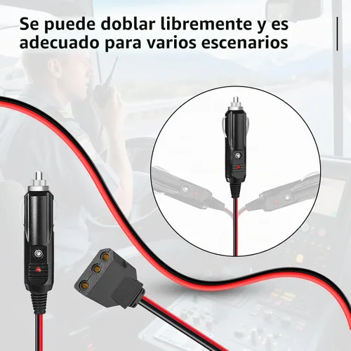 Vista 7 de LUITON Adaptador de corriente de radio Cb de 2 pines, enchufe de alimentación de repuesto fusionado de 12 V con cables, adaptador de corriente