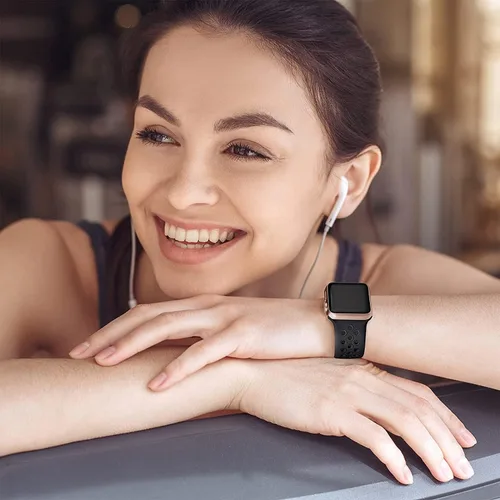 Vista 3 de Lerobo - Bandas deportivas compatibles con Apple Watch Band de 40 mm, 41 mm, 38 mm y 42 mm para Series 11, 10 para mujeres y hombres, suaves bandas