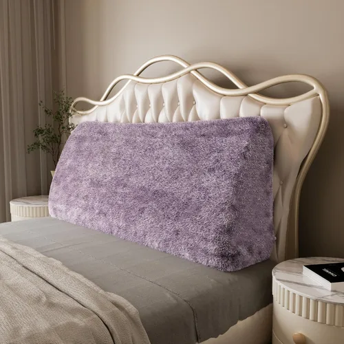 Vista 47 de Almohada de cabecera totalmente rellena y engrosada tamaño Queen, cabecera acolchada suave y firme, soporte grande, cojín cilíndrico triangular Negro