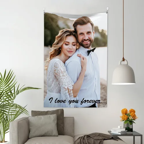 Vista 16 de XIAYUEHUA Bandera de fondo personalizada para subir imagen de tapiz personalizado para dormitorio, pancartas y letreros personalizados para colgar