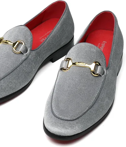 Vista 3 de Mocasines de terciopelo para hombre, zapatos de fiesta de boda de moda