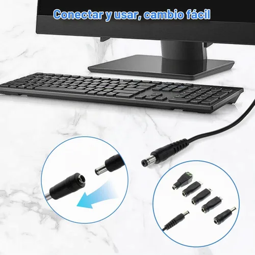 Vista 4 de Adaptador de cable de alimentación CC de 5 V 1 A con 10 conectores, cargador universal de CA/CC para cámaras de seguridad, monitores de bebé, cajas