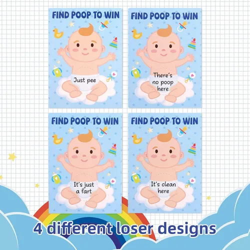Vista 4 de 50 tarjetas para rascar, divertidos juegos de baby shower, tarjetas creativas para revelar el género, suministros de actividades adecuadas para baby