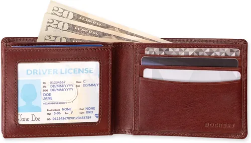 Vista 20 de Dockers Mens piel Capacidad extra Slimfold Bifold Wallet