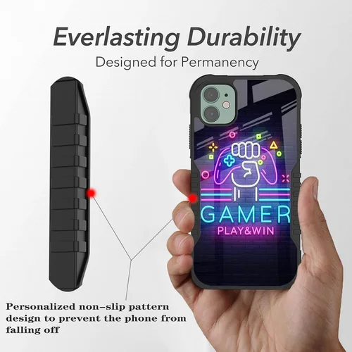 Vista 3 de Compatible con funda para iPhone 12/12 Pro [Parachoques a prueba de golpes] [Antiarañazos] [Antideslizante] Funda de protección resistente