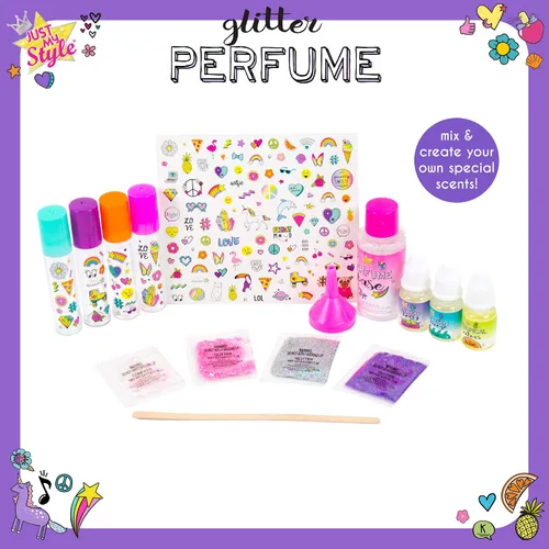 Vista 2 de Just My Style Horizon Group USA - Perfume de rodillo con purpurina multicolor, 10 x 9 x 13.5 pulgadas