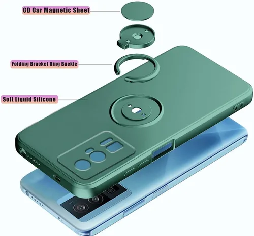 Vista 2 de Para Xiaomi Poco F5 Pro, funda de silicona con soporte de anillo, funda para teléfono móvil, Poco F5 Pro, funda flexible de TPU, funda protectora