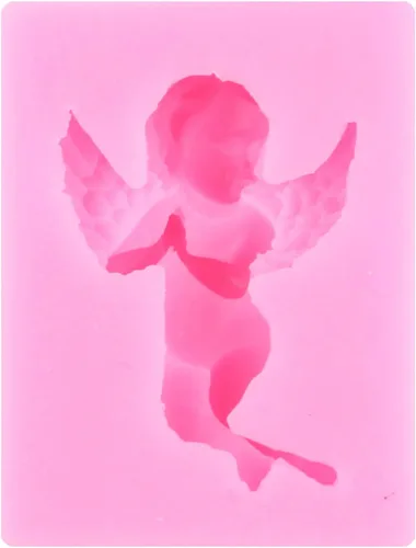 Vista 6 de Angels - Molde de silicona para bebé, juego de 4 moldes para fondant Decoración de tartas de fiesta de cumpleaños para boda, decoración de Estilo a