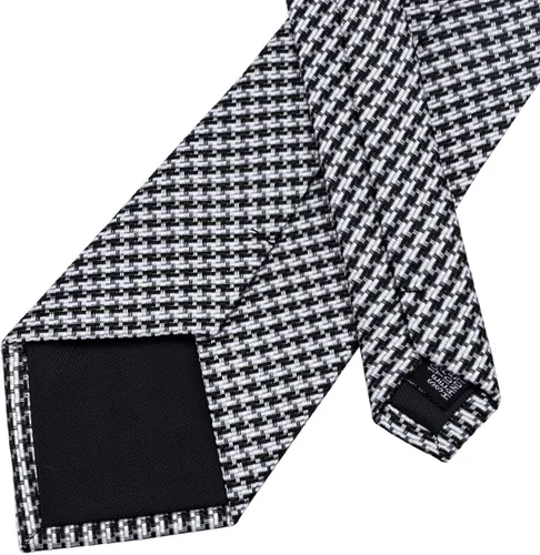 Vista 4 de Hi-Tie Corbata clásica a cuadros para hombre con gemelos de pañuelo