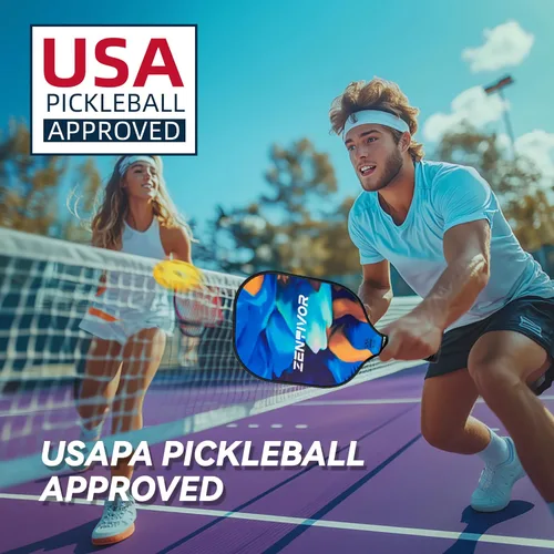 Vista 2 de Paletas de pickleball ligeras de carbono – Palas de pickleball USAPA para mujeres, hombres, principiantes e intermedios Superficie arenosa, diseño
