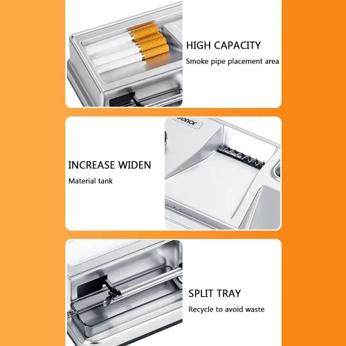 Vista 6 de Rodillo de cigarrillos eléctrico, rodillo automático de cigarrillos para fábrica de fumadores, pausa de inducción inteligente, máquina llenadora