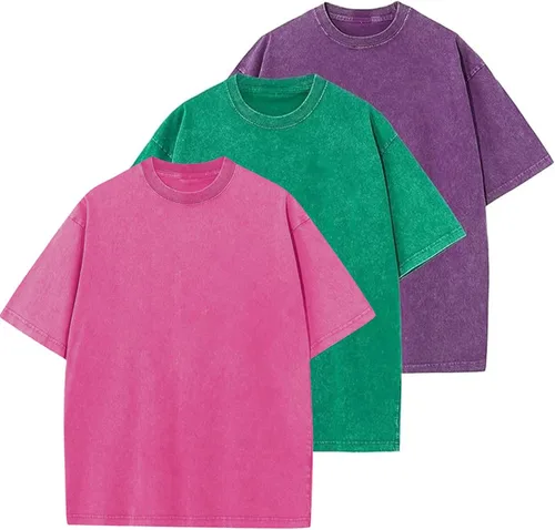 Vista 40 de Camisetas de algodón para hombre, de gran tamaño, unisex, de manga corta, casual, holgada, de lavado, unicolor, básicas A-Negro