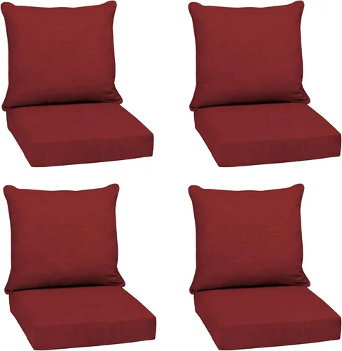 Vista 21 de Arden - Juego de cojines de asiento profundo para exteriores, 22x24, aguamarina