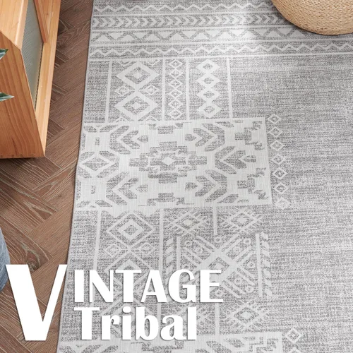 Vista 6 de jinchan Alfombra vintage de pasillo de 3 x 8 pies, ultrafina, lavable, bohemia, geométrica, antideslizante, no desprende pelusa, para dormitorio