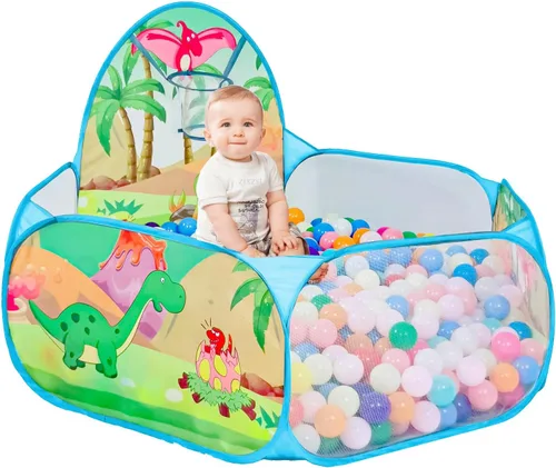 Vista 10 de Piscina de pelotas para niños, tienda de campaña desplegable para niños, piscina de pelotas para niños pequeños, corralito de juegos con aro