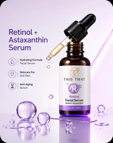Vista 4 de TTFM - Suero facial de retinol de 1.0 fl oz, 1.0 onzas líquidas, suero de retinol + astaxantina, suero facial de fórmula hidratante, cuidado