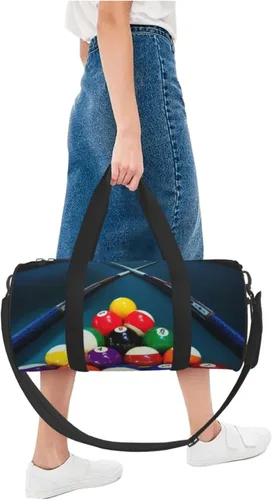 Vista 7 de CARRDKDK Bolsa cilíndrica de viaje de gran capacidad, bonita bolsa de deporte de gimnasio que puede sostener zapatos para mujeres y hombres, bolsa