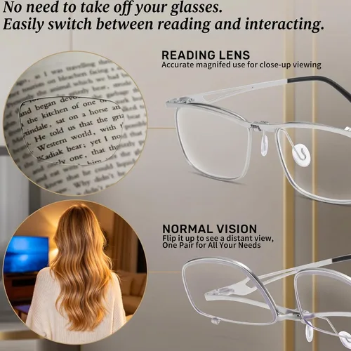 Vista 3 de Hubeye Flip Top Metal Blue Light Filter Reader Unisex Silvery
