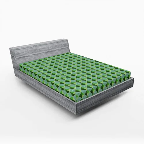 Vista 32 de Ambesonne Juego de sábanas bajeras veganas, ilustración de plátanos simétricamente alineados con patrón de frutas exóticas, funda de cama