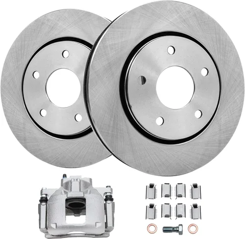 Vista 22 de Detroit Axle - Kit de freno delantero para Toyota RAV4 Prius V Lexus HS250h Scion xB Rotores de freno de disco de 10.83 pulgadas Pinza de freno