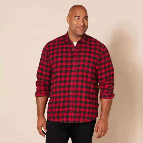 Vista 5 de Tienda Essentials Camisa de franela de manga larga para hombre (disponible en tallas grandes y altas)