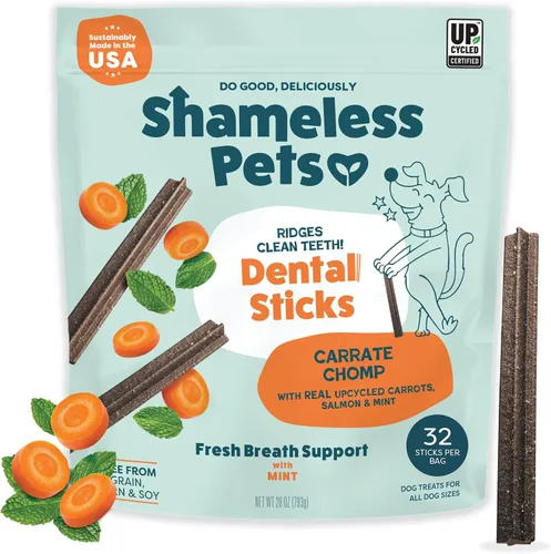 Vista 16 de Shameless Pets Golosinas Dentales para Perros, A Cluck A Day - con Apoyo Digestivo para Limpieza de Dientes y Aliento Fresco - Huesos Masticables