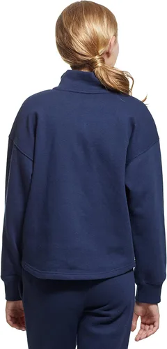 Vista 4 de Tommy Hilfiger Sudadera de forro polar para niña bolsillo frontal funcional grande y cremallera de un cuarto