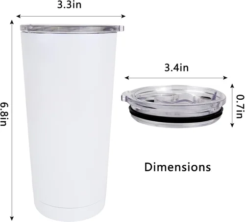 Vista 9 de Vaso de acero inoxidable en blanco de sublimación de 20 oz