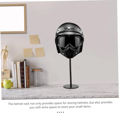 Vista 6 de INOOMP Estante de almacenamiento resistente para cascos, 1 unidad de montaje en pared, diseño elegante y práctico para la organización del hogar,