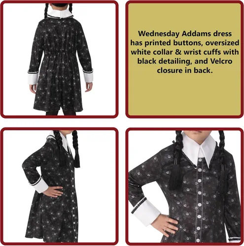 Vista 5 de Rubie's Girl The Addams Family Classic Miércoles